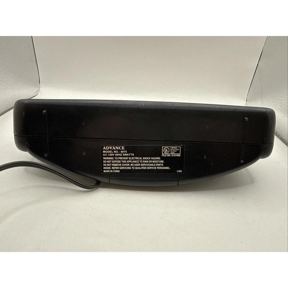 Advance Model 4075 Alarm Clock LED Display Snooze Dimmer Battery Backup